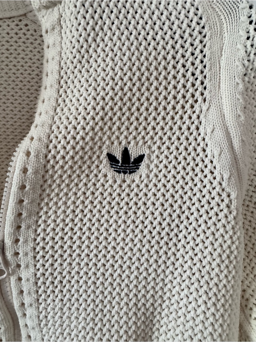 KNITTED CROCHET FIREBIRD TRACK TOP Wonder White Cream - Picture 7 of 16